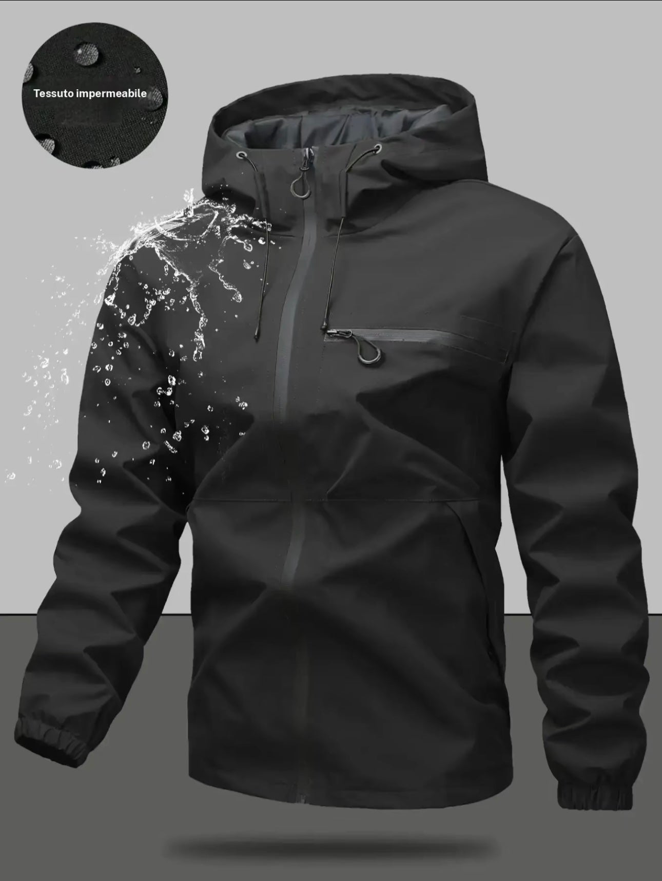 Giacca Impermeabile con Cappuccio