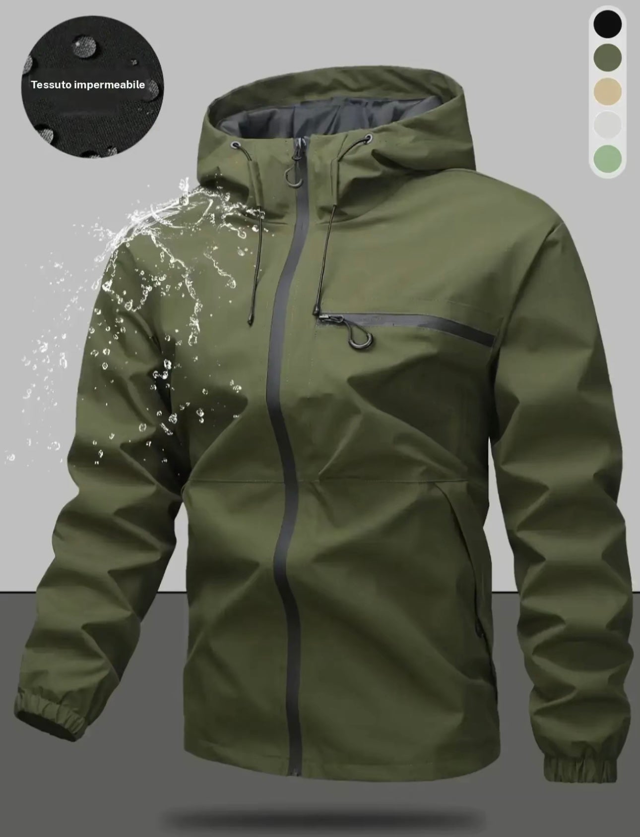 Giacca Impermeabile con Cappuccio